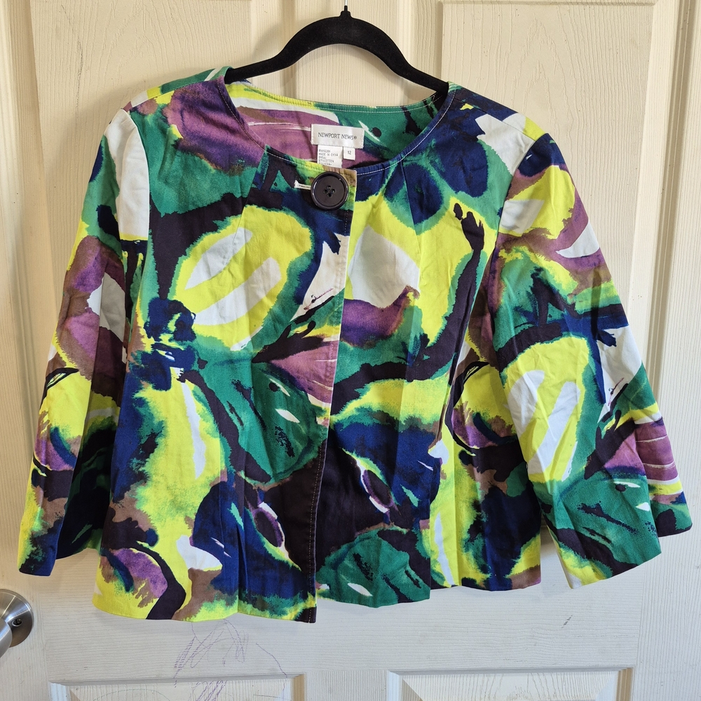 Newport News Multicolor Abstract Blazer